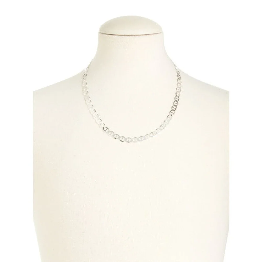 Sevil Sterling Silver Flat Marina Chain Necklace